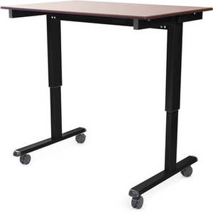 48" Electric Standing Desk (Dark Walnut, Black Frame)