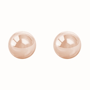 14K Rose Gold 10mm High Polish Ball Stud Earrings