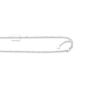 10k White Gold 1.0mm Adjustable Sparkle Chain Necklace - 22 Inch