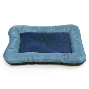 PAW Plush Cozy Pet Crate Dog Pet Bed - Blue - Large
