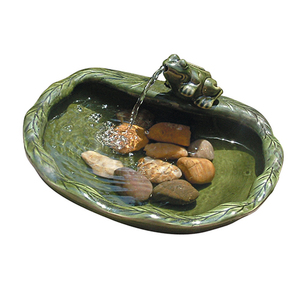 Ceramic Solar Frog Fountain