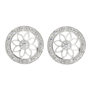 Ladies Sterling Silver Cubic Zirconia Earrings