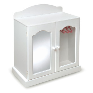 Badger Basket Mirrored Doll Armoire - White