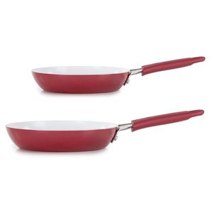 WearEver Pure Living Ceramic 2-Piece Fry Pan Set - Red