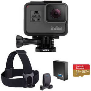 HERO5 Black & Head Strap Kit with 32GB microSDHC Card and Extra Battery