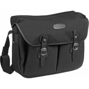 Hadley Large Canvas Shoulder Bag (Black with Black Leather Trim)