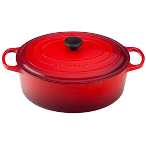 Enameled Cast Iron 9.5 Qt. Oval French Oven Cherry