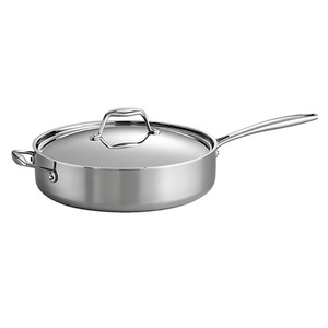 Gourmet Tri-Ply Clad 18/10 Stainless Steel 5 Qt Saute Pan w/ Cover