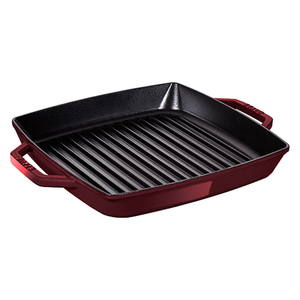 13" Cast Iron Square Double Handle Grill Pan Grenadine