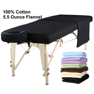 Master Massage 100% Cotton Flannel Sheet Set(3-pc Sheet Set) for Massage Table- Black