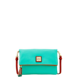 Pebble Grain Foldover Zip Crossbody