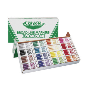 Crayola Original Formula Marker Classpack®, Conical Tip, 16 Colors, 256 Ct