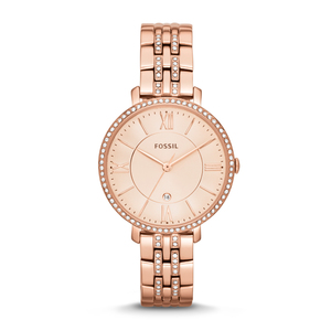 Ladies Jacqueline Rose Gold Crystal Watch Rose Gold Dial