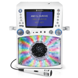 Bluetooth Karaoke Machine w/ 7" LCD Monitor White