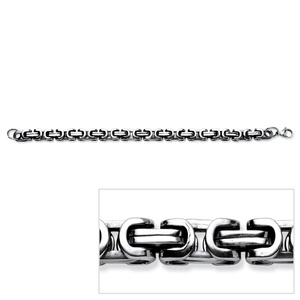 PalmBeach Jewelry Men's Interlocking Link Bracelet in Stainless Steel 9"