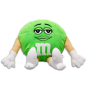 M&M's 20" Plush Green  Pillow