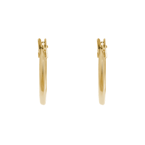 14K Yellow Gold 14mm Snap Hoop Earrings