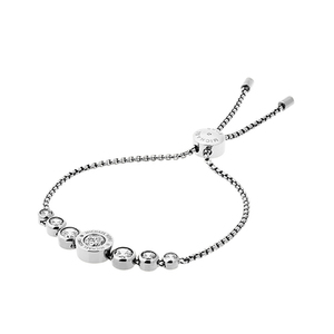 Brilliance Cubic Zirconia Silver-Tone Slider Bracelet