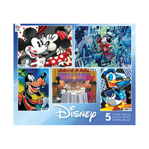 Ceaco Disney 5-in-1 Jigsaw Puzzle Multi-Pack - Classic Disney: 2 x 300, 2 x 500, 1 x 750 Pcs