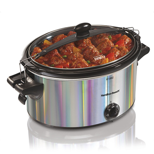 Stay or Go 5 Qt Shimmer Finish Slow Cooker Silver
