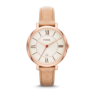 Ladies Jacqueline Sand Leather Strap Watch Cream Dial