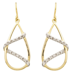 Gold and Diamond Drop Earrings