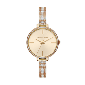 Ladies Jaryn Gold-Tone Crystal Embellished Watch Gold Dial