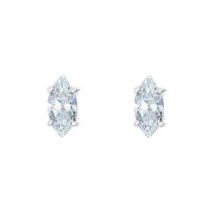 New York City Diamond District 14K White Gold 3/4 cttw Marquise Diamond Stud Earrings