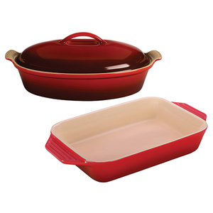 Stoneware Casserole & Baking Dish Set Cherry