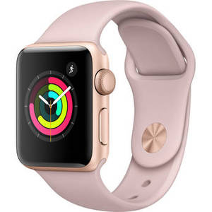 Watch Series 3 38mm Smartwatch (GPS Only, Gold Aluminum Case, Pink Sand Sport Band)