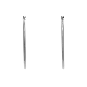 14K White Gold 35mm Click Hoop Earrings