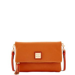 Pebble Grain Foldover Zip Crossbody