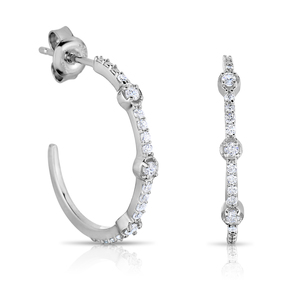 1/5Ctw Sterling Silver Diamond Earrings