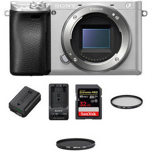 Alpha a6300 Mirrorless Digital Camera Body Premium Kit (Silver)