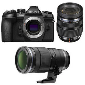 OM-D E-M1 Mark II Mirrorless Micro Four Thirds Digital Camera with 12-40mm and 40-150mm Lenses Kit