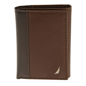 Trifold Leather Wallet Brown