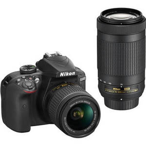 D3400 DSLR Camera with 18-55mm and 70-300mm Lenses (Black)