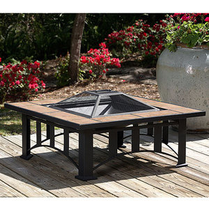 34" Tuscan Tile Mission Style Square Fire Pit