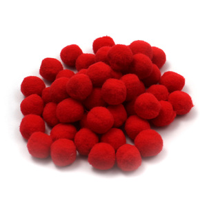Charles Leonard, Inc. Pom-Poms 1", Red, 50/Pack, 12 Packs