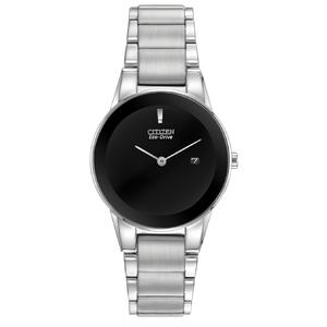 Womens Axiom Eco-Drive SSteel Watch Black Dial