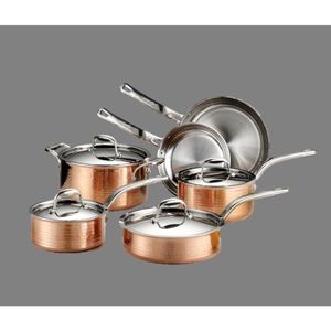Martellata 10 Piece Hammered Copper Cookware Set