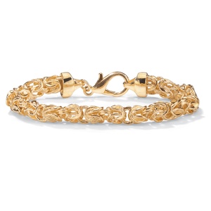 PalmBeach Jewelry Byzantine Link Bracelet in Yellow Gold Tone 9"