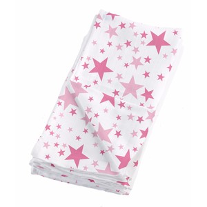 Bambino Mio Miosquares (Muslin Squares), Pink Stars, 4 Pack