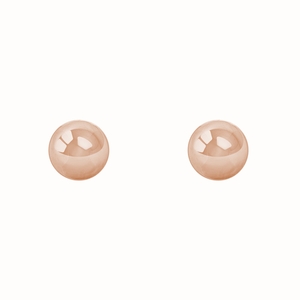 14K Rose Gold 7mm High Polish Ball Stud Earrings