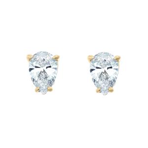 New York City Diamond District Women's 1/2 cttw Pear-Shaped Diamond Stud Earrings