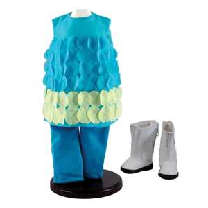 The Queen's Treasures Complete Turquoise Legging Doll Clothing Outfit & White Go-Go Boots! Clothes & Accessories for 18 Inch Girl Dolls