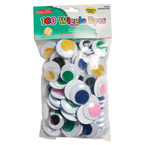 Charles Leonard, Inc. Wiggle Eyes - Jumbo-Round - Assorted Colors - Asst. Sizes -Pack Of 100, Bundle Of 2