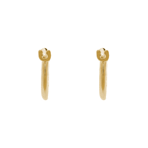 14K Yellow Gold 10mm Snap Hoop Earrings