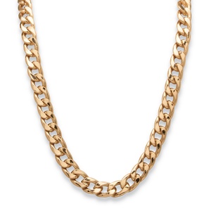 PalmBeach Jewelry Men's Curb-Link Necklace in Yellow Gold Tone
