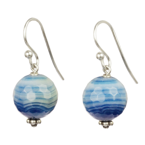 Lita Sterling Silver Blue Agate Drop Earrings